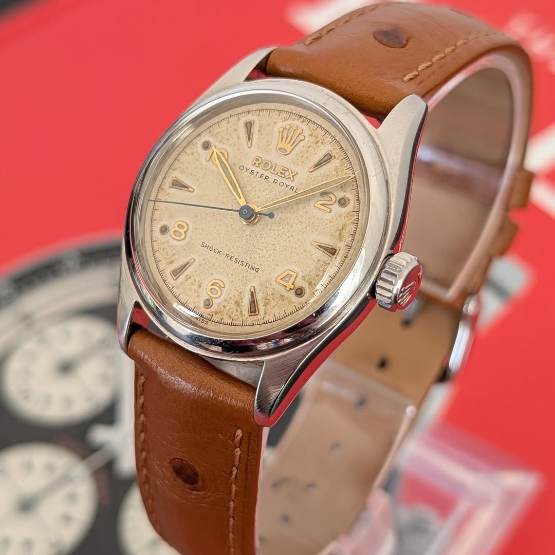 Rolex Oyster Royal 32mm Vintage Automatic Stainless Steel on Ostrich Leather Strap – Full Original Classic