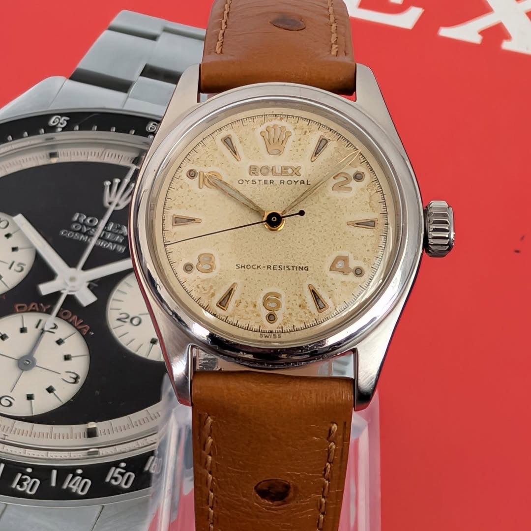 Rolex Oyster Royal 32mm Vintage Automatic Stainless Steel on Ostrich Leather Strap – Full Original Classic product image 2