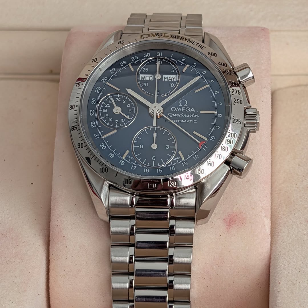 Omega Speedmaster Mk40 Day-Date 39mm Ref. 3521.80 Blue Dial Automatic Chronograph Full Set (Freshly Serviced) product image 2