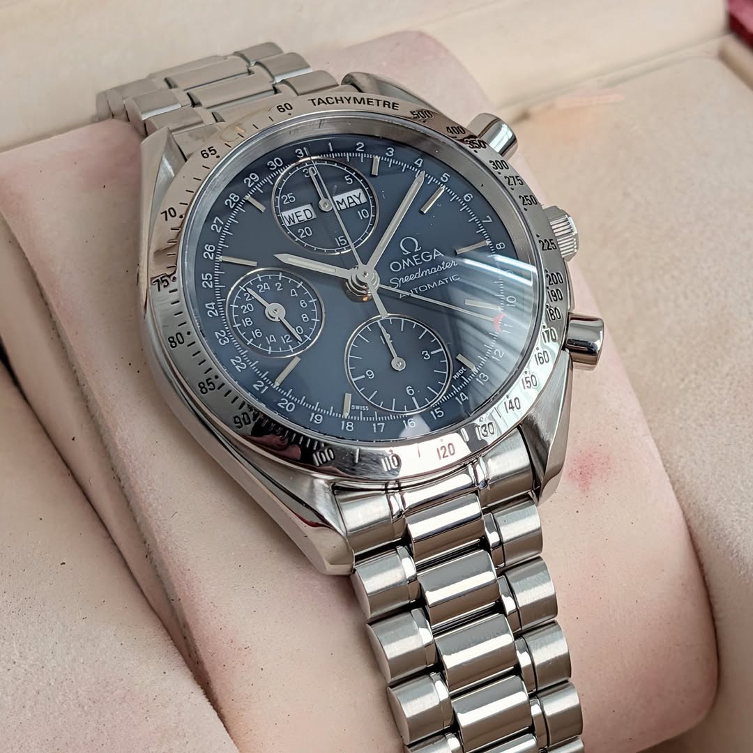 Omega Speedmaster Mk40 Day-Date 39mm Ref. 3521.80 Blue Dial Automatic Chronograph Full Set (Freshly Serviced) product image 3