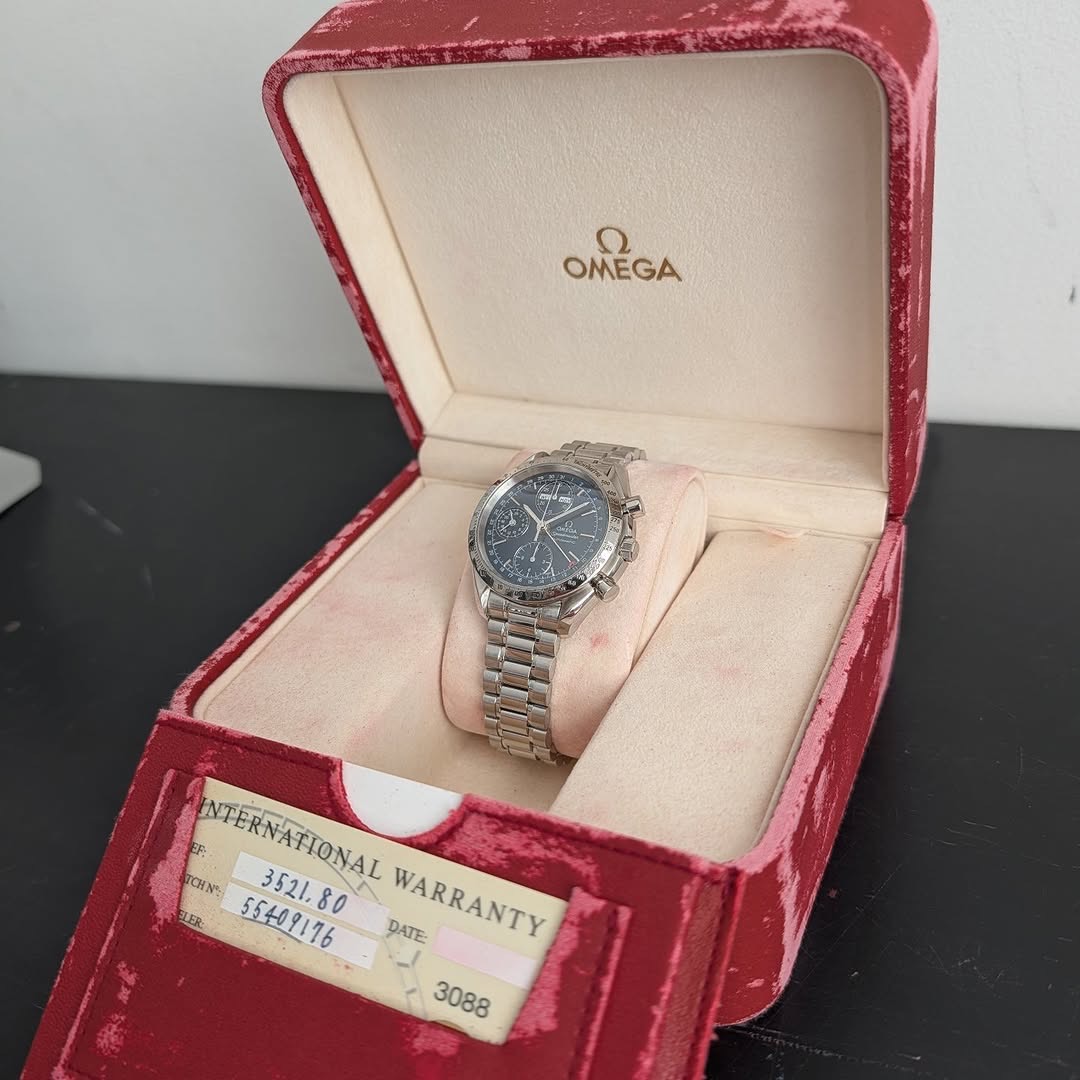 Omega Speedmaster Mk40 Day-Date 39mm Ref. 3521.80 Blue Dial Automatic Chronograph Full Set (Freshly Serviced) product image 4