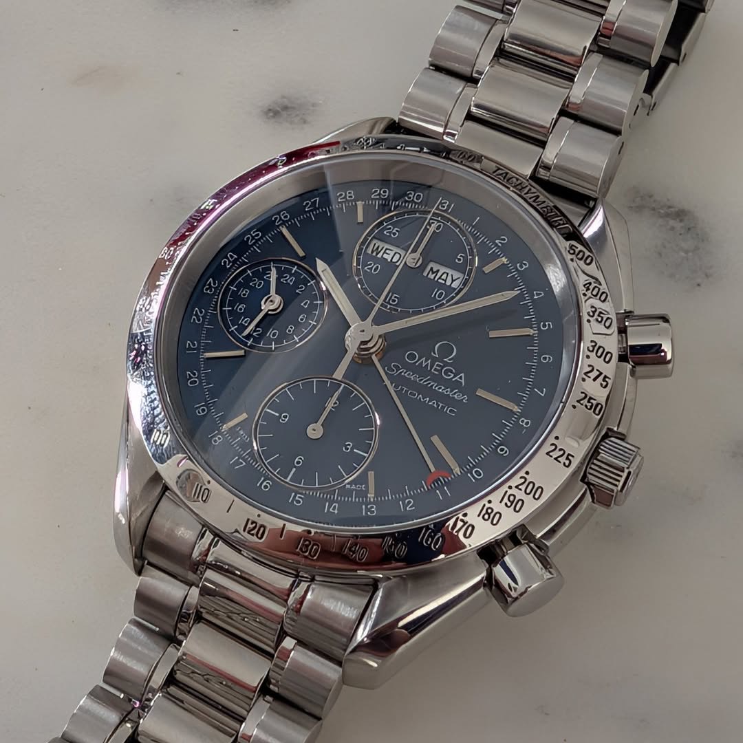 Omega Speedmaster Mk40 Day-Date 39mm Ref. 3521.80 Blue Dial Automatic Chronograph Full Set (Freshly Serviced) product image 5