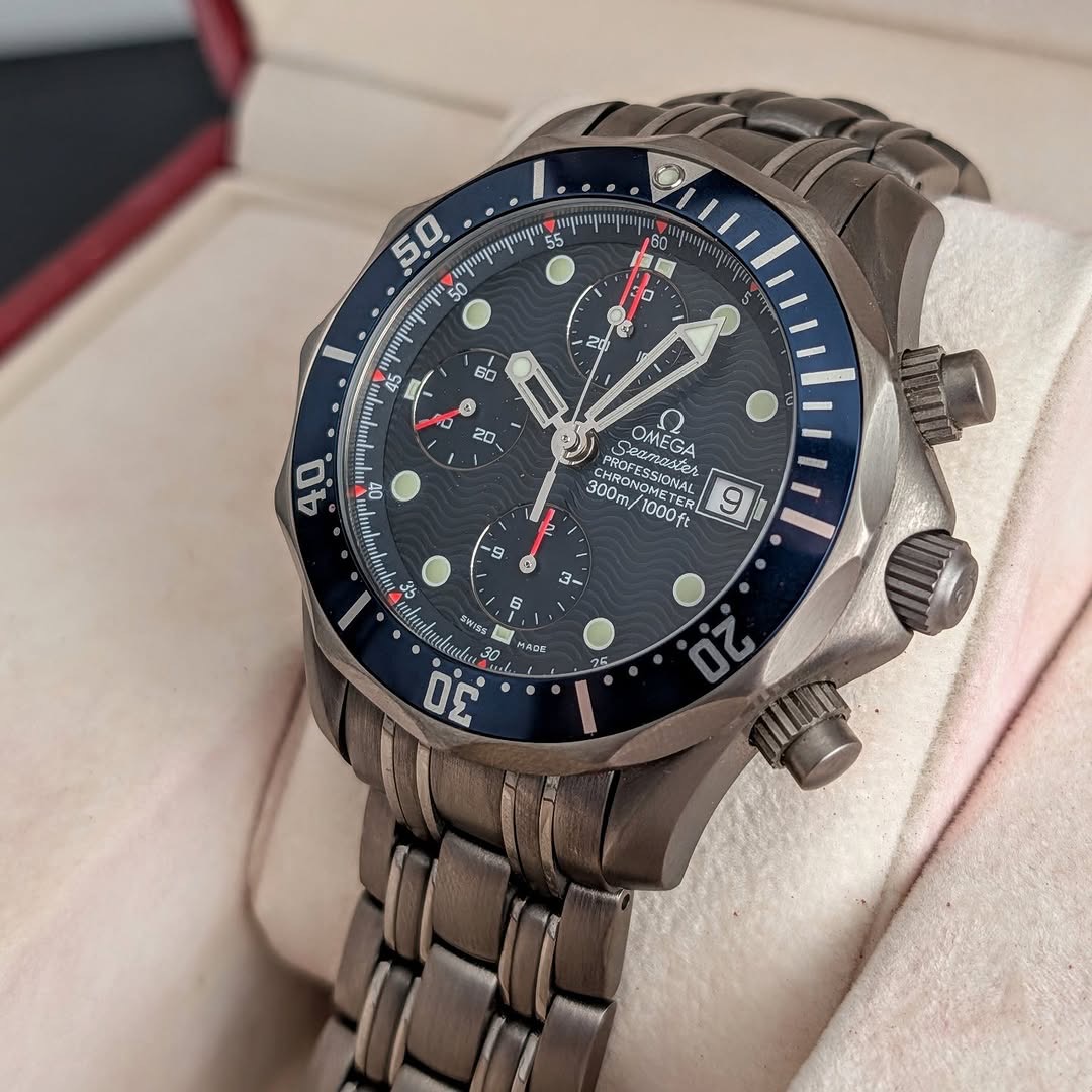 Omega Seamaster Professional Chronograph 42mm Ref. 2298.80 Titanium Automatic Full Set NOS