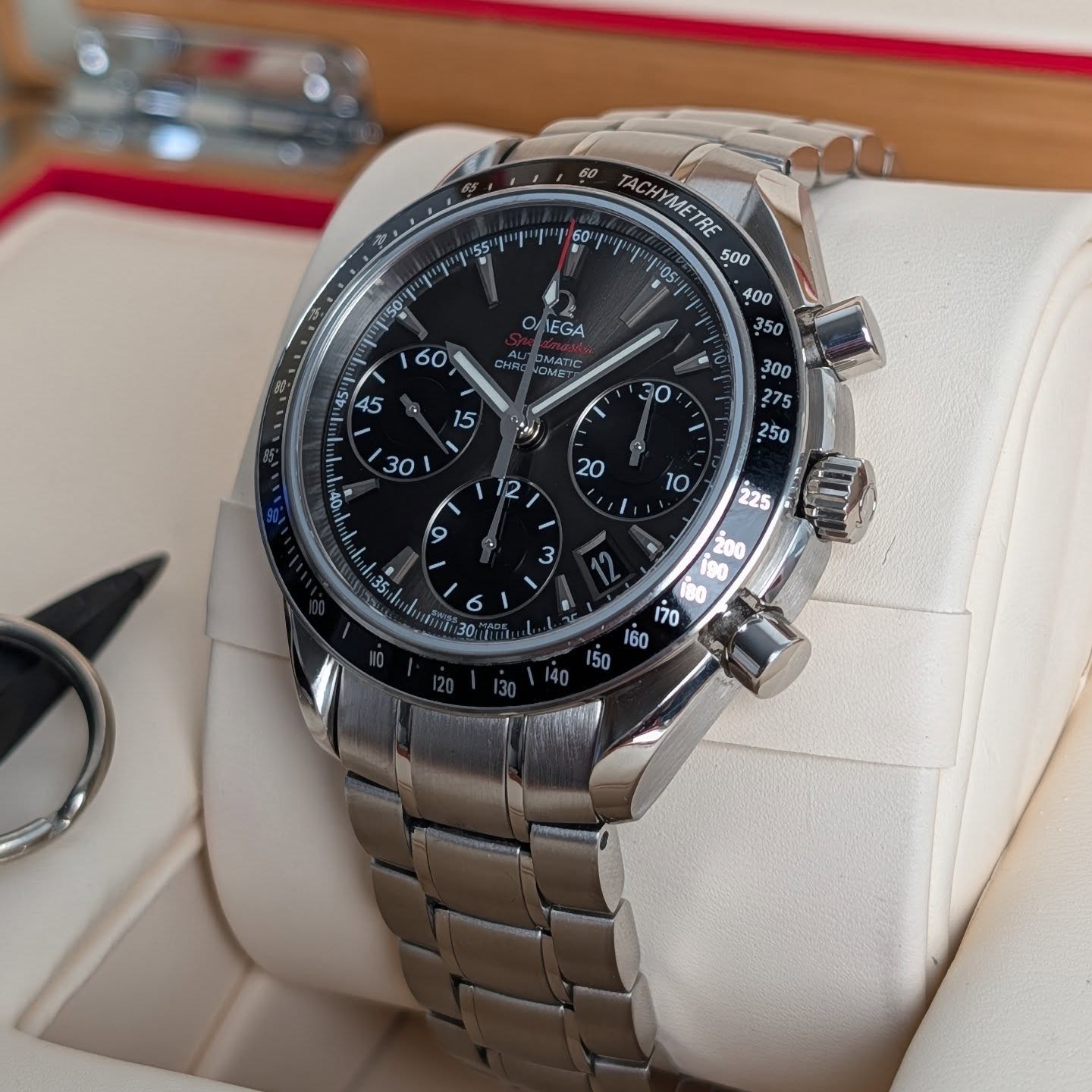 Omega Speedmaster Date 40mm Ref. 323.30.40.40.06.001 Grey Dial Automatic Chronograph Full Set (2018)